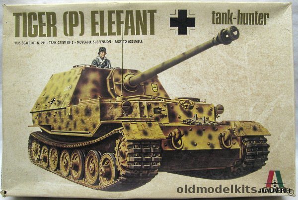 Italaerei 1/35 Sd.Kfz 184s Tiger (P) Elefant Tank Hunter, 211 plastic model kit